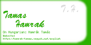 tamas hamrak business card