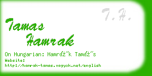 tamas hamrak business card